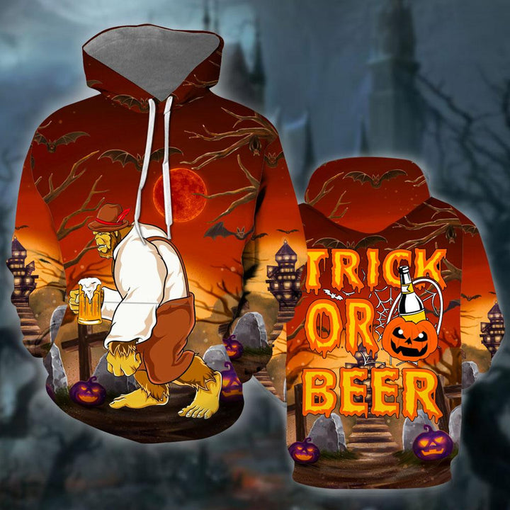 Bigfoot Trick Or Beer Halloween 3D All Over Print | For Men & Women | Adult | HP1291-BehighStyle