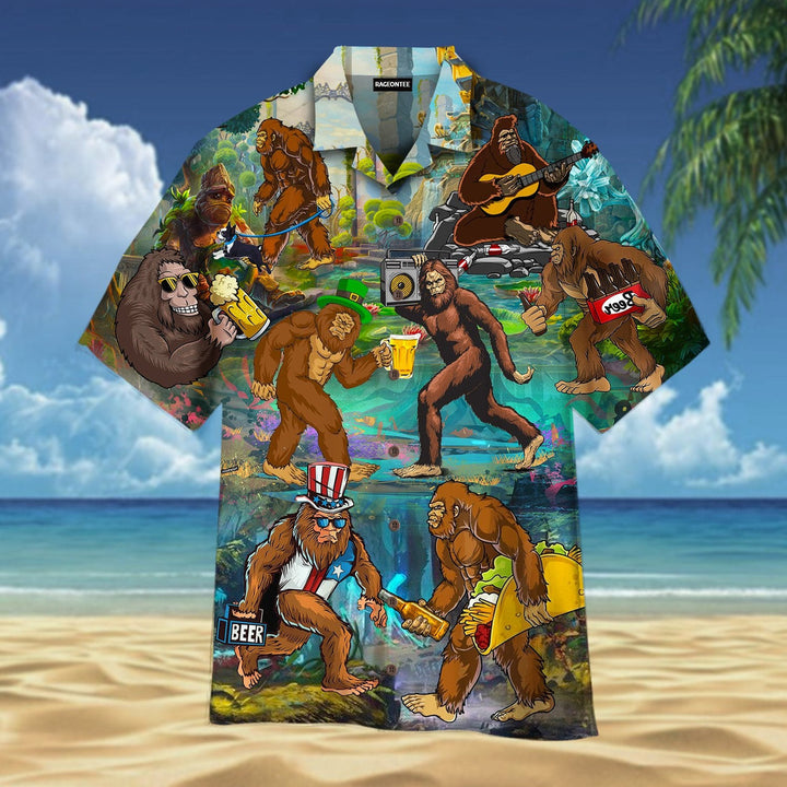 Bigfoots Go Camping With Beer Hawaiian Shirt | For Men & Women | HW2031-BehighStyle