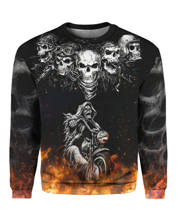 Biker Skulls On The Fire 3D All Over Print | For Men & Women | Adult | HP1262-BehighStyle