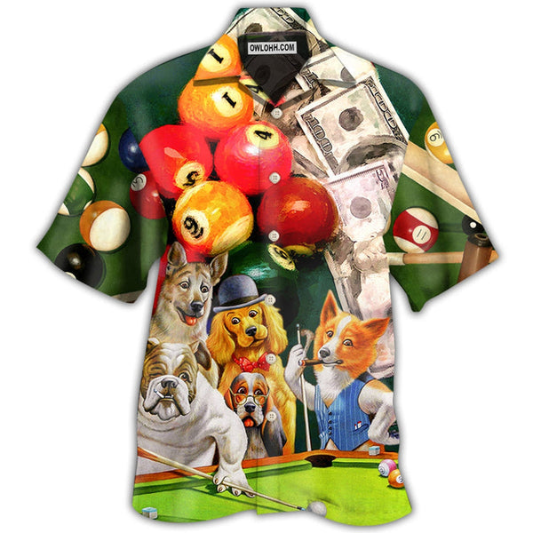 Billiard Funny Dog Many Money Hawaiian Shirt | HW3427