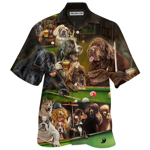 Billiard Dogs Play Billiard Funny Hawaiian Shirt | HW3442