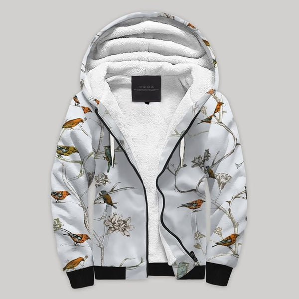 Bird Tree Fleece Zip Hoodie All Over Print | FZ896