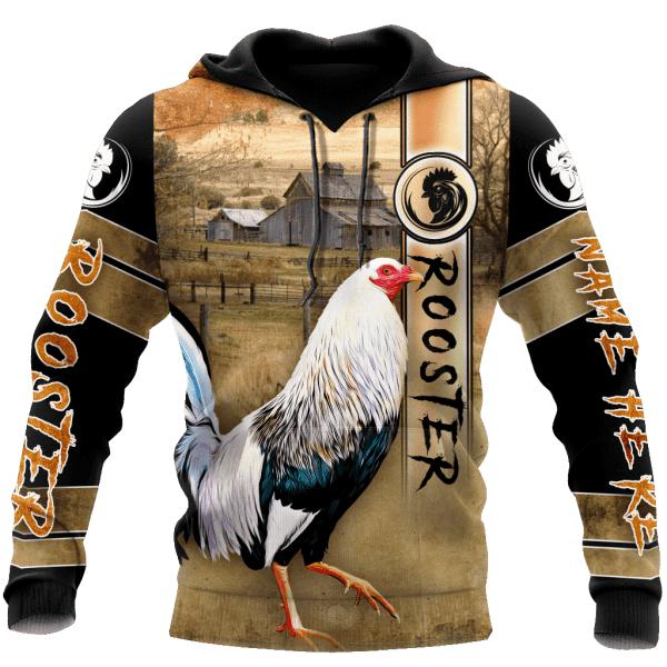 Black And White Rooster In The Farm Custom Name 3D All Over Print | For Men & Women | Adult | CN173-BehighStyle