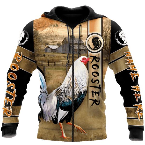 Black And White Rooster In The Farm Custom Name 3D All Over Print | For Men & Women | Adult | CN173-BehighStyle