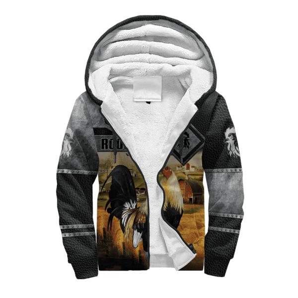 Black And White Rooster In The Farm Fleece Zip Hoodie All Over Print | For Men & Women | FZ193-BehighStyle