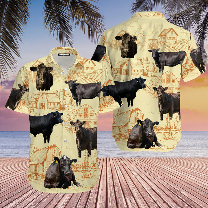 Black Angus Cattle Lovers Farm Hawaiian Shirt | For Men & Women | HW135-BehighStyle