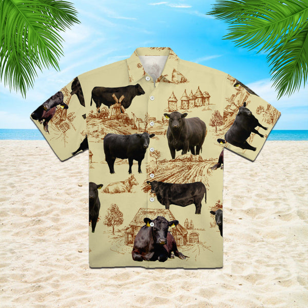 Black Angus Cattle Lovers Farm Hawaiian Shirt | For Men & Women | HW325-BehighStyle