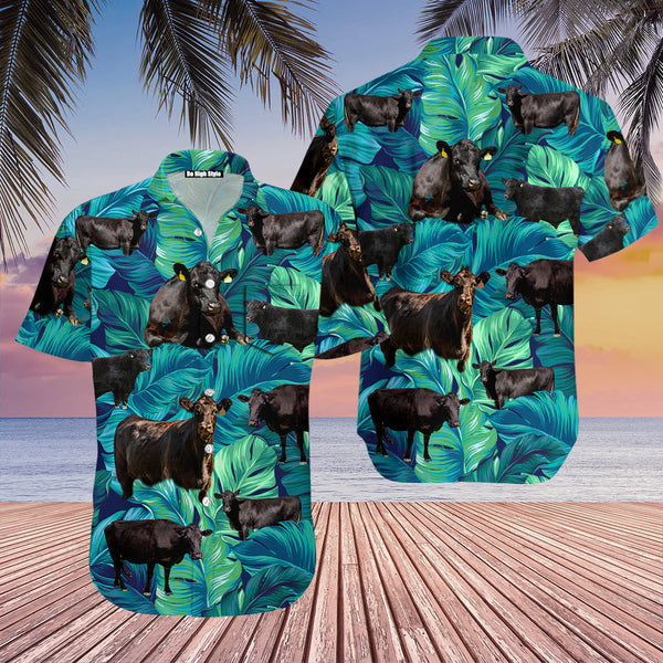 Black Angus Cattle Lovers Hawaiian Shirt With Pocket| SP1013