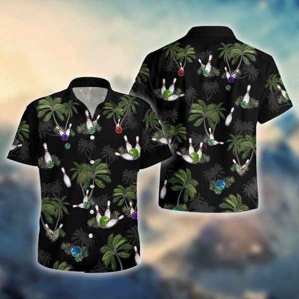 Black Bowling Coconut Hawaiian Shirt | HW2964