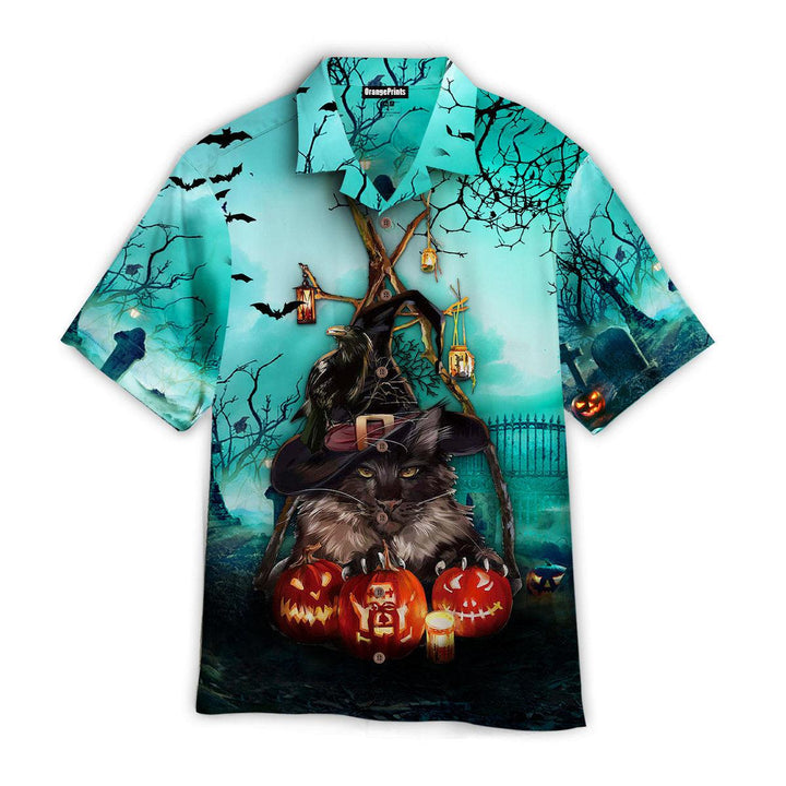 Black Cat And Pumkin Happy Halloween Hawaiian Shirt | For Men & Women | HW2593-BehighStyle