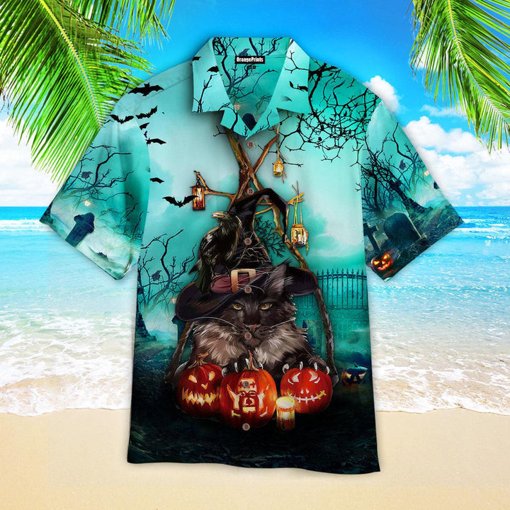 Black Cat And Pumkin Happy Halloween Hawaiian Shirt | For Men & Women | HW2593-BehighStyle