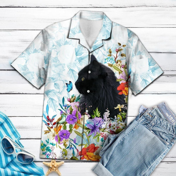 Black Cat Floral Multicolor Nice Hawaiian Shirt | For Men & Women | HW1338-BehighStyle