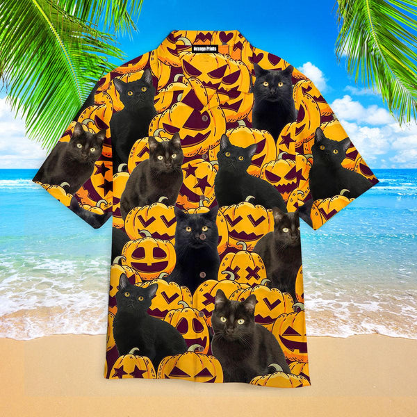 Black Cat Halloween Hawaiian Shirt | For Men & Women | HW2643-BehighStyle