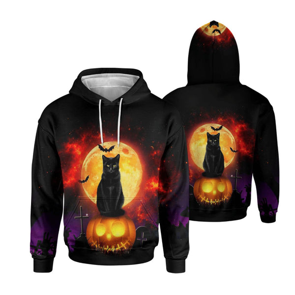 Black Cat Halloween Pumpkin 3D All Over Print | For Men & Women | Adult | HP2105-BehighStyle