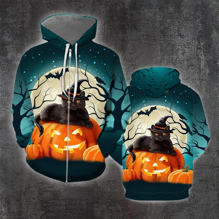 Black Cat Happy Halloween 3D All Over Print | For Men & Women | Adult | HP1672-BehighStyle