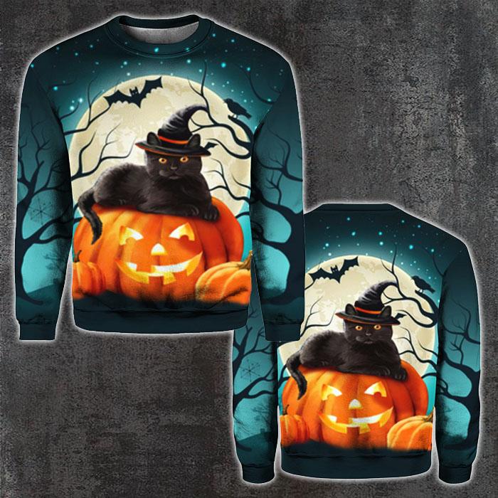 Black Cat Happy Halloween 3D All Over Print | For Men & Women | Adult | HP1672-BehighStyle