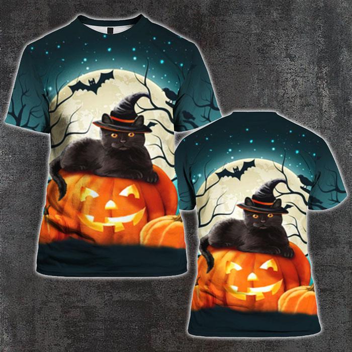 Black Cat Happy Halloween 3D All Over Print | For Men & Women | Adult | HP1672-BehighStyle