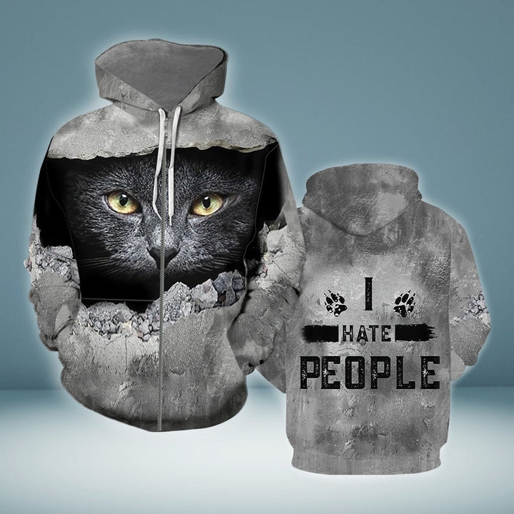 Black Cat I Hate People 3D All Over Print | For Men & Women | Adult | HP1678-BehighStyle