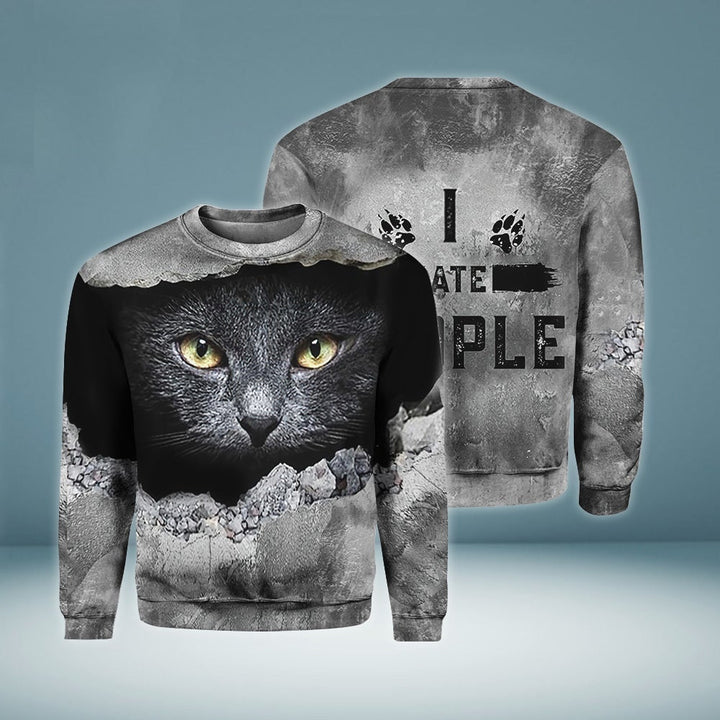 Black Cat I Hate People 3D All Over Print | For Men & Women | Adult | HP1678-BehighStyle