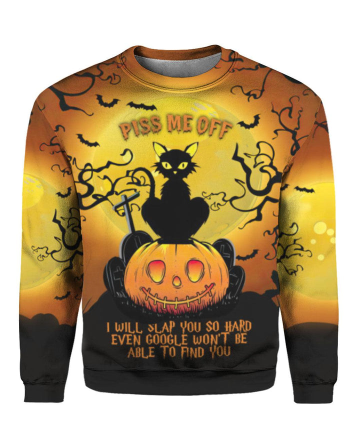 Black Cat Piss Me Off Halloween 3D All Over Print | For Men & Women | Adult | HP1731-BehighStyle