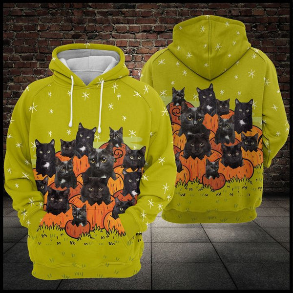 Black Cat Pumkin Halloween 3D All Over Print | For Men & Women | Adult | HP1719-BehighStyle