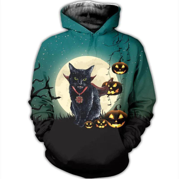 Black Cat Pumpkin Halloween 3D All Over Print | For Men & Women | Adult | HP1853-BehighStyle