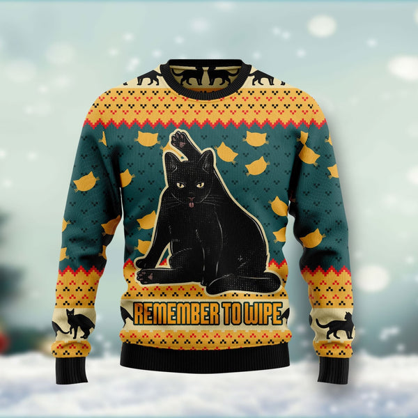 Black Cat Ugly Christmas Sweater | Adult | US1836