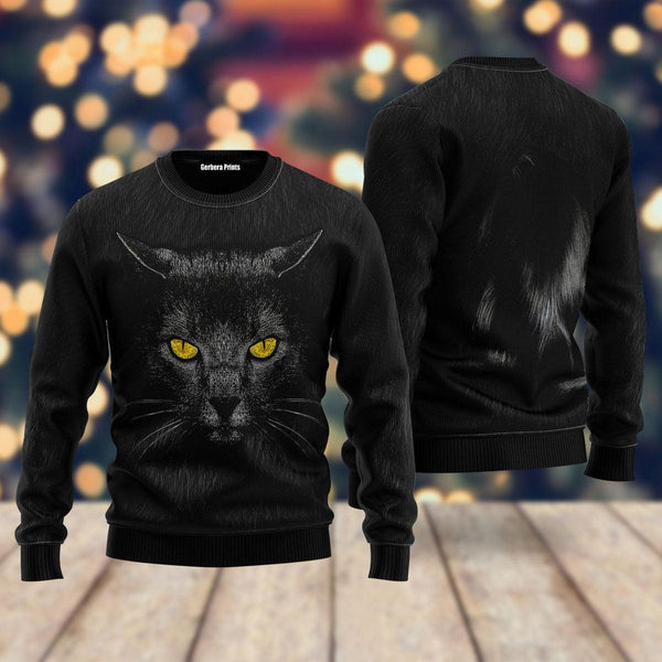 Black Cat Ugly Christmas Sweater | Adult | US1914