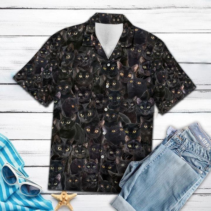 Black Cat Youth Hawaiian Shirt | For Men & Women | HW1339-BehighStyle