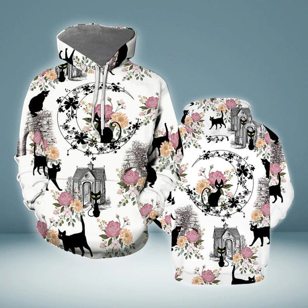 Black Cats With Flowers Cool 3D All Over Print | For Men & Women | Adult | HP726-BehighStyle