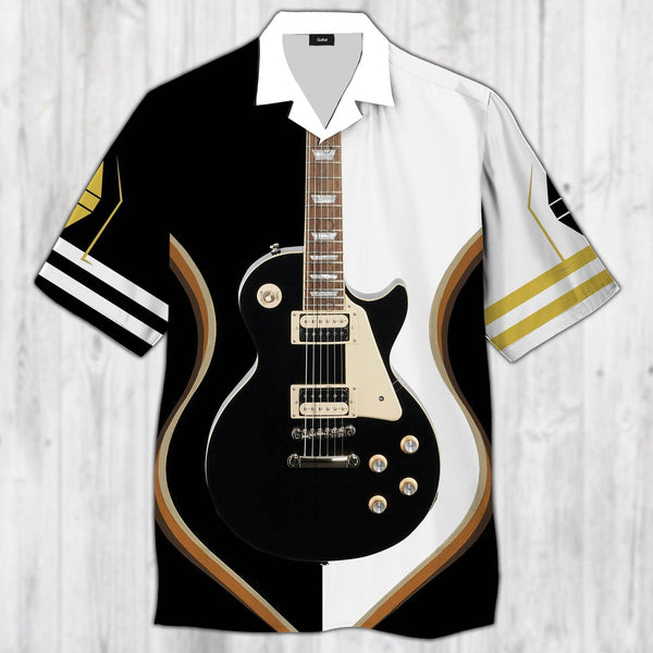 Black Electric Guitar Hawaiian Shirt | For Men & Women | HW2336-BehighStyle