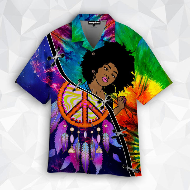 Black Girl Love Peace Dreamcatcher Hawaiian Shirt | For Men & Women | HW1750-BehighStyle