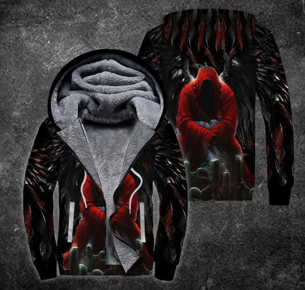 Black Halloween Fleece Zip Hoodie All Over Print | FZ517