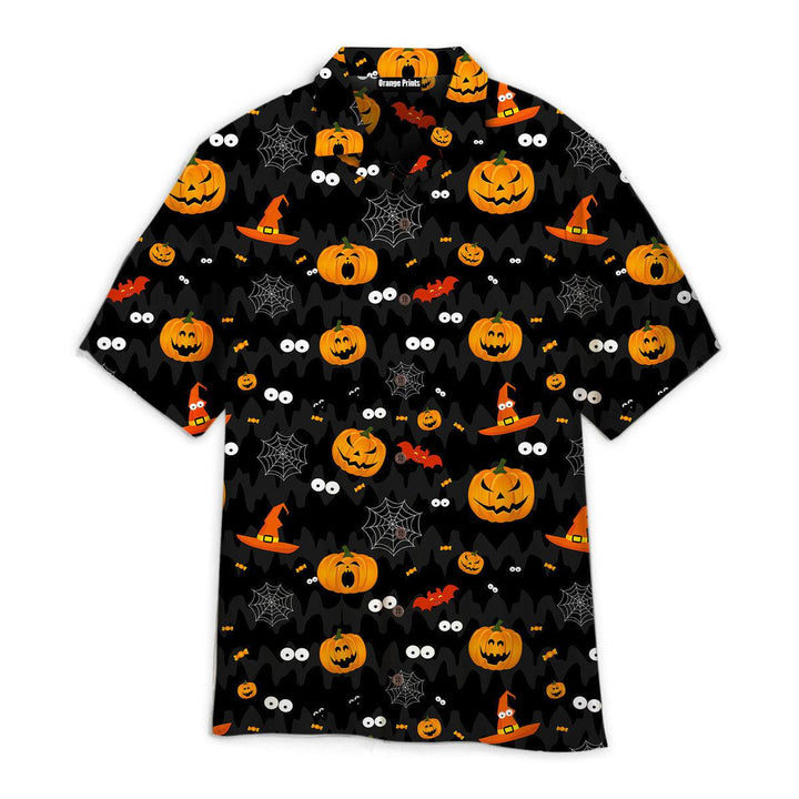 Black Halloween Pumkin Party Pattern Hawaiian Shirt | For Men & Women | HW2592-BehighStyle