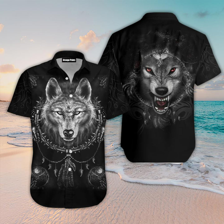 Black Wolf Hawaiian Shirt | For Men & Women | HW1862-BehighStyle