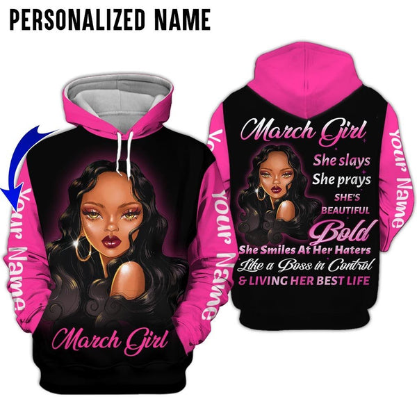 Black Woman March Girl Pink Custom Name 3D All Over Print | Adult | CN304