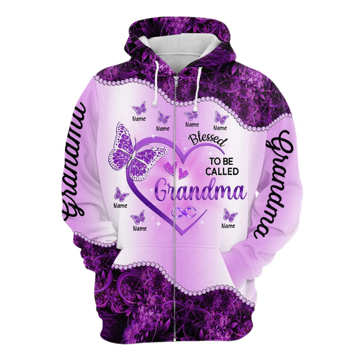 Blessed To Be Called Grandma Purple Custom Name 3D All Over Print | For Men & Women | Adult | CN117-BehighStyle