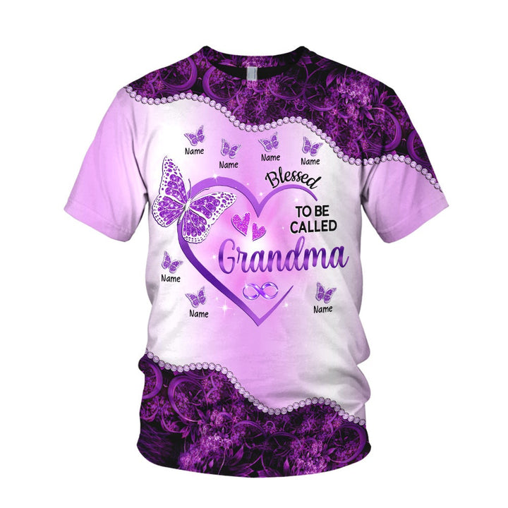 Blessed To Be Called Grandma Purple Custom Name 3D All Over Print | For Men & Women | Adult | CN117-BehighStyle