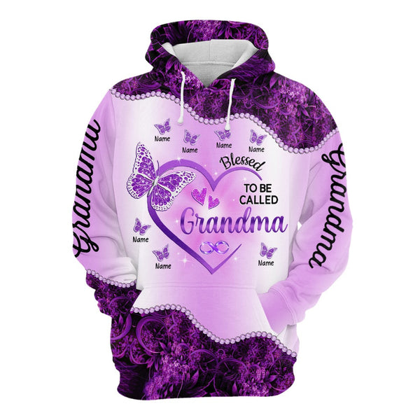 Blessed To Be Called Grandma Purple Custom Name 3D All Over Print | For Men & Women | Adult | CN117-BehighStyle