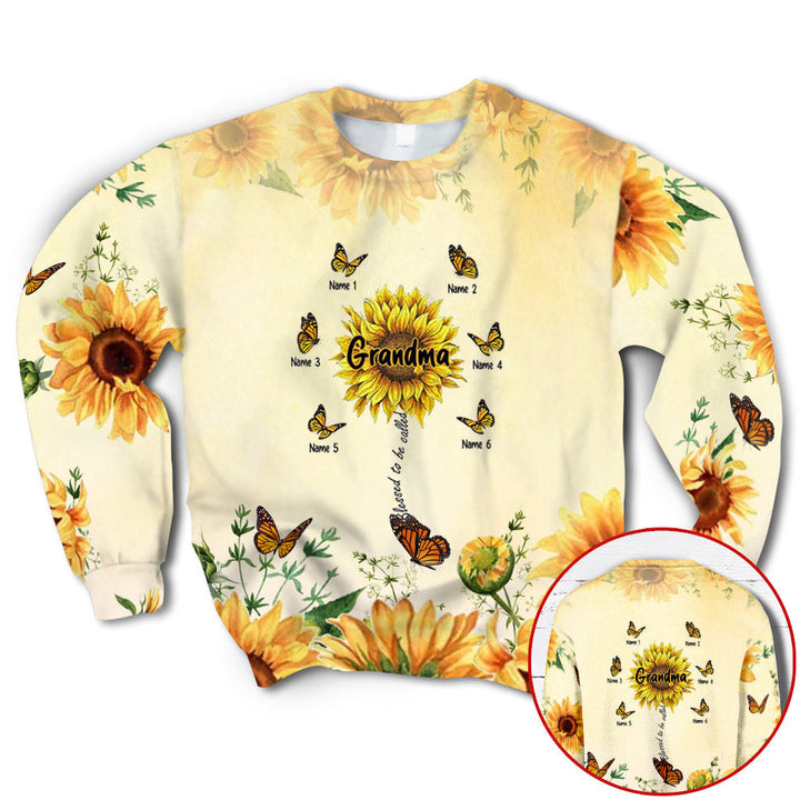 Blessed To Be Called Grandma Sunflower Custom Name 3D All Over Print | For Men & Women | Adult | CN112-BehighStyle