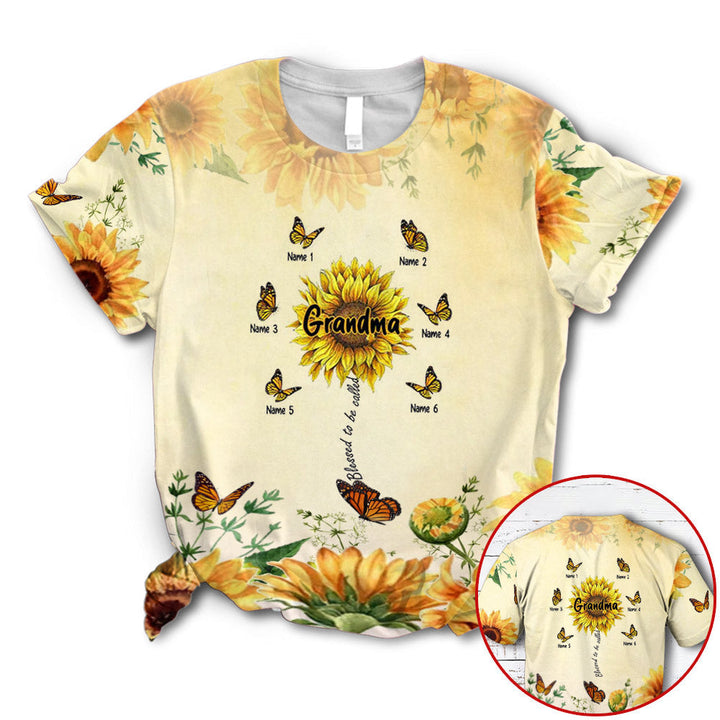 Blessed To Be Called Grandma Sunflower Custom Name 3D All Over Print | For Men & Women | Adult | CN112-BehighStyle