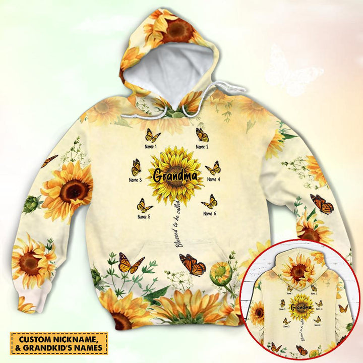 Blessed To Be Called Grandma Sunflower Custom Name 3D All Over Print | For Men & Women | Adult | CN112-BehighStyle