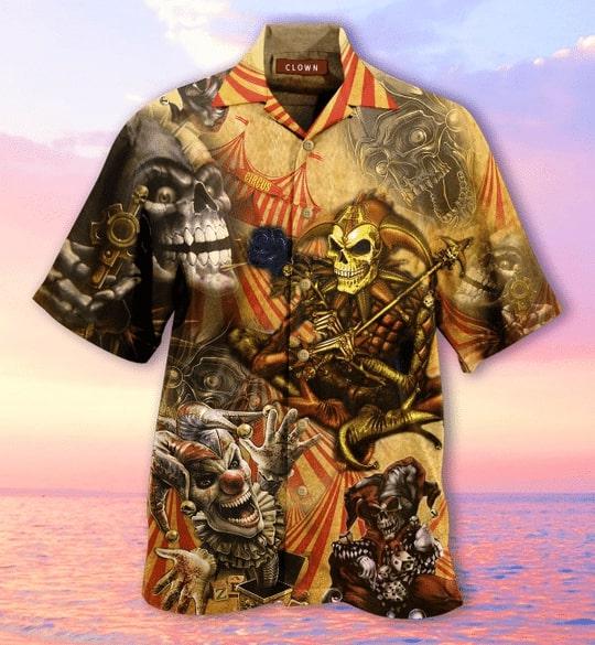 Blood A King In Heart Clown Skull Halloween Hawaiian Shirt | For Men & Women | HW2331-BehighStyle