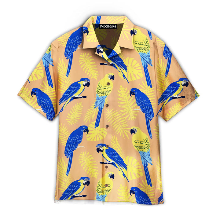 Blue And Gold Bird Tropical Pattern Hawaiian Shirt | For Men & Women | HW1910-BehighStyle