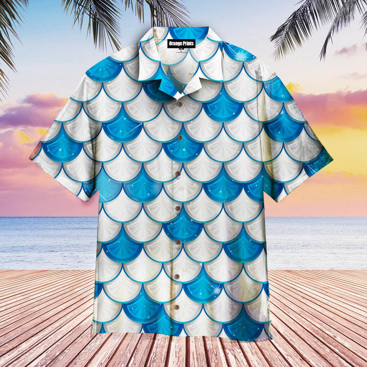 Blue And White Scales Hawaiian Shirt | For Men & Women | HW1903-BehighStyle