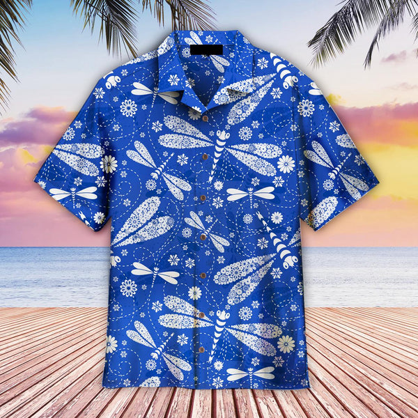 Blue Floral Dragonfly Hawaiian Shirt | For Men & Women | HW1959-BehighStyle