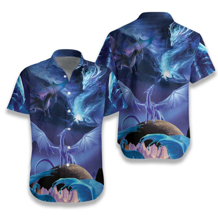 Blue Ice Dragons Art Hawaiian Shirt | For Men & Women | HW1575-BehighStyle