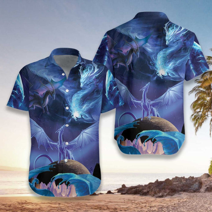 Blue Ice Dragons Art Hawaiian Shirt | For Men & Women | HW1575-BehighStyle