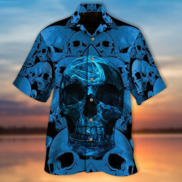 Blue Skulls Halloween Hawaiian Shirt | For Men & Women | HW2822-BehighStyle