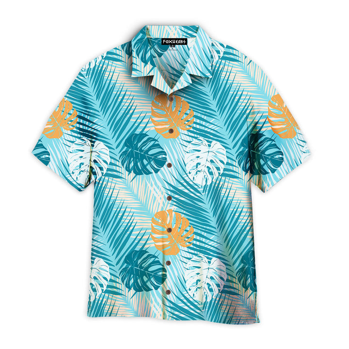 Blue Tropical Leaves Pattern Hawaiian Shirt | For Men & Women | HW1901-BehighStyle